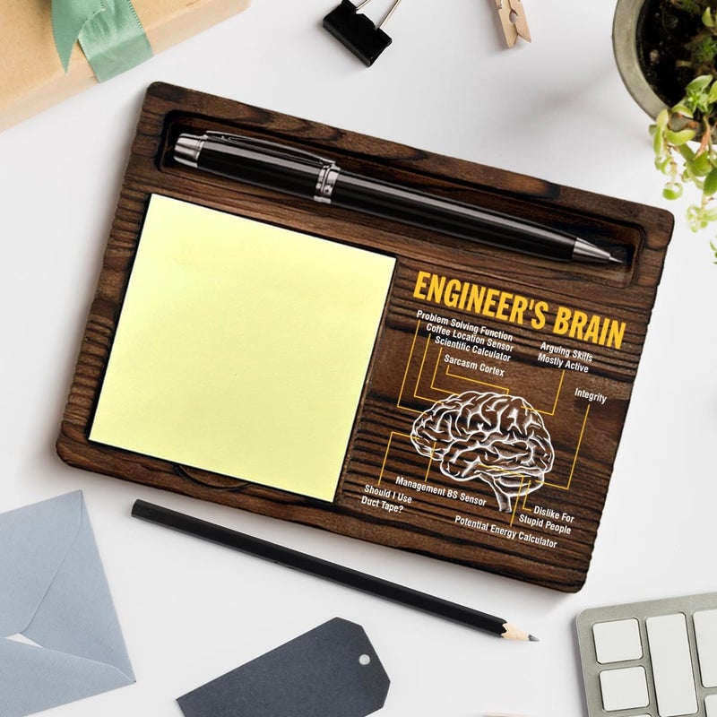 QODMGD Funny Engineer Gifts for Women Men, Sarcastic Gifts for Engineer Engineering Student, Engineer's Brain Sticky Note Holder for Classroom Office Desk Decor - Image 4